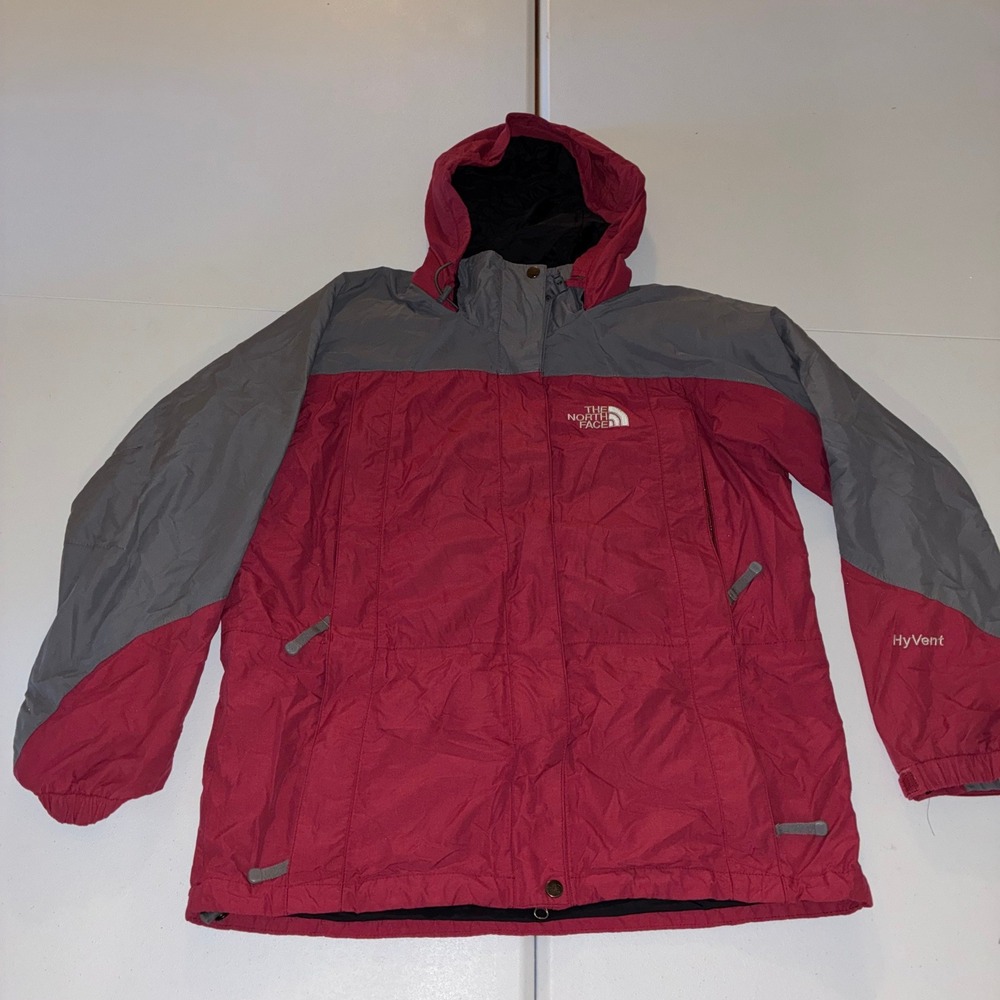 The North Face HyVent 2-in-1 Triclimate Jacket Womens M Red Grey Fleece Liner